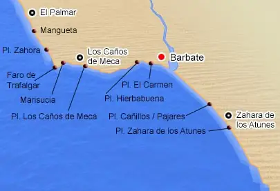 barbate beaches map