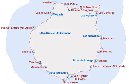 mapa de playas de gran canaria