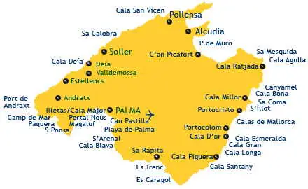mapa de playas de mallorca