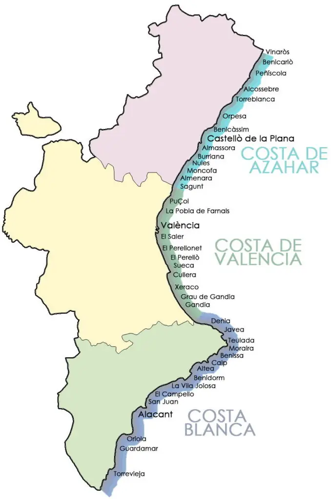mapa de playas de valencia