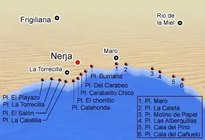 mapa de playas y calas de nerja