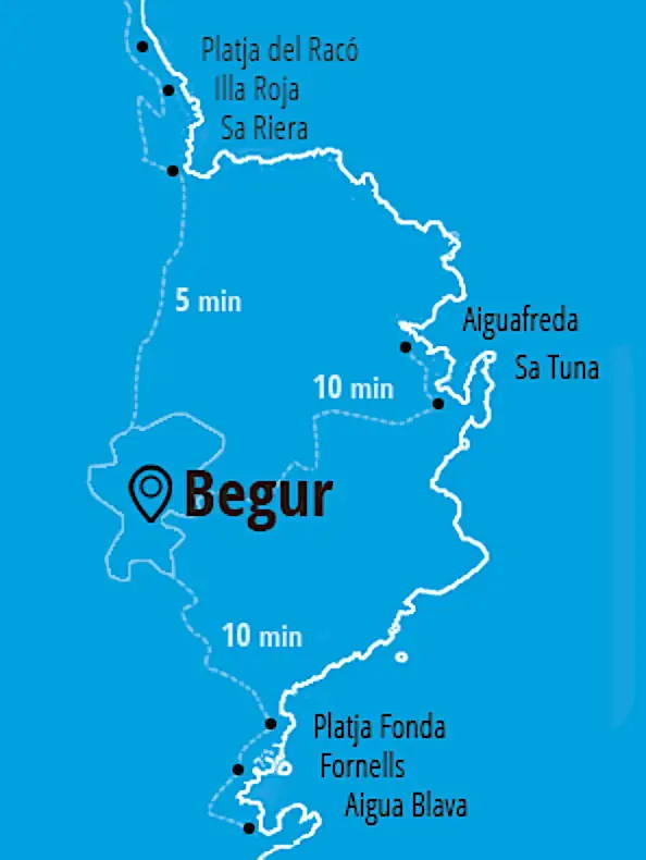 mapa de playas y calas de begur