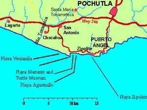 Mapa de Playas de Oaxaca