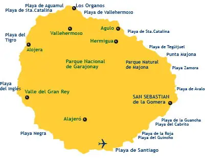 mapa de playas de la gomera